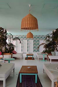 Hotel hall with glossy white Ultratop Loft flooring