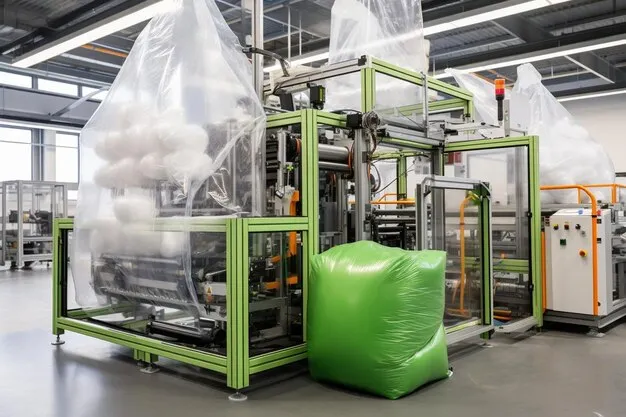 linea produzione imballaggi sostenibili e pavimento in resina