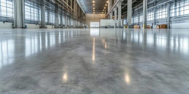 magazzino pavimento cls levigato e lucidato