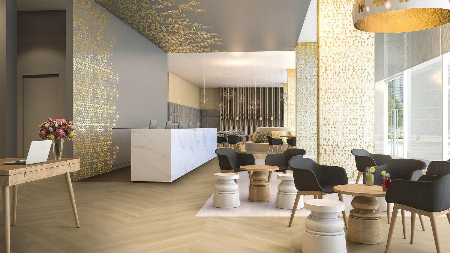 PVC Tarkett iD_Square_reception hotel