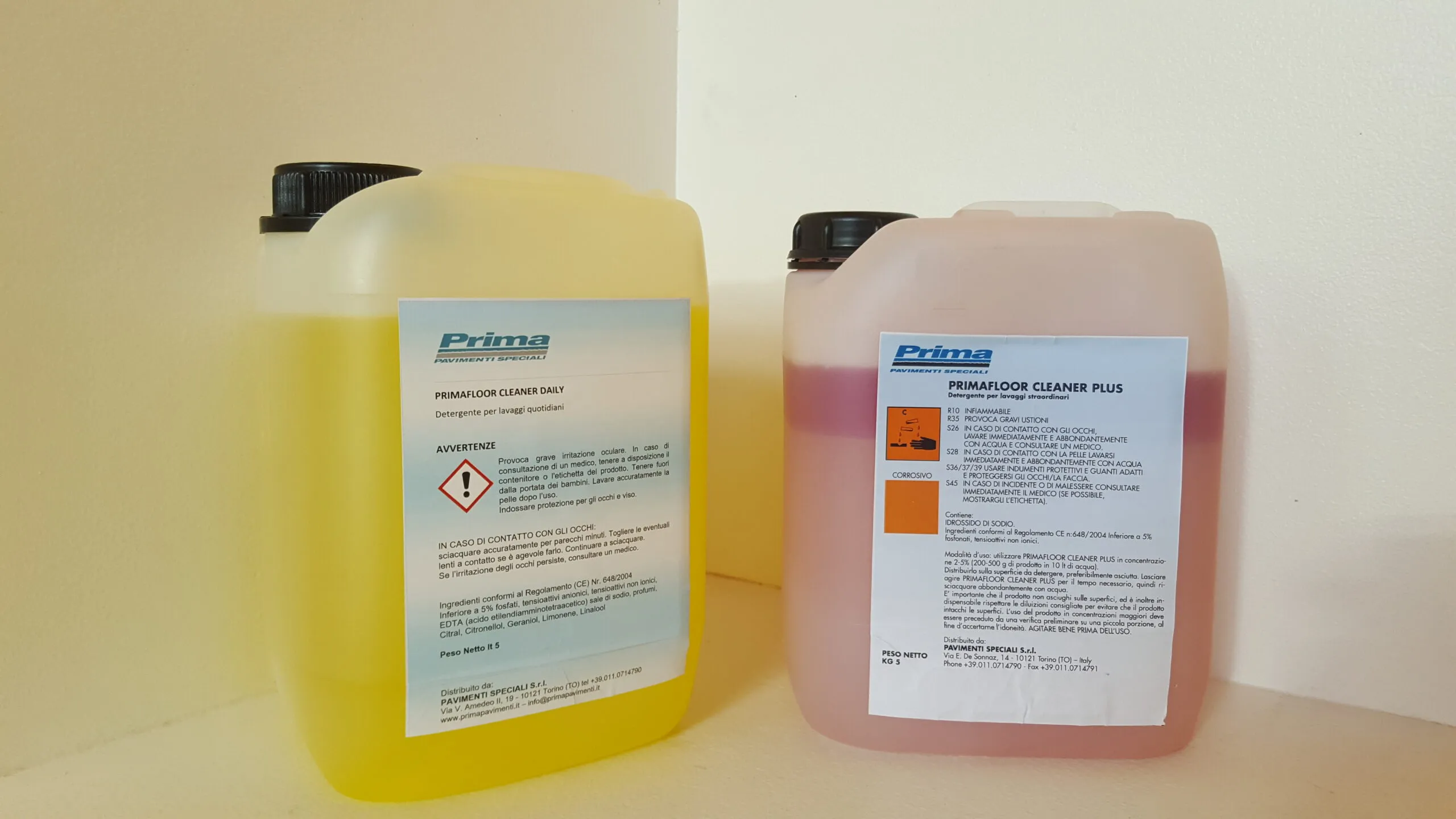 Primafloor Cleaner Plus e Daily- detergenti per pavimenti in resina