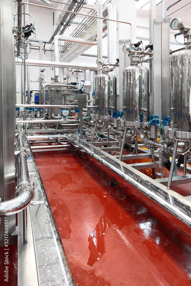 pavimento in poliuretano cemento per impianto di filtraggio cantina vinicola