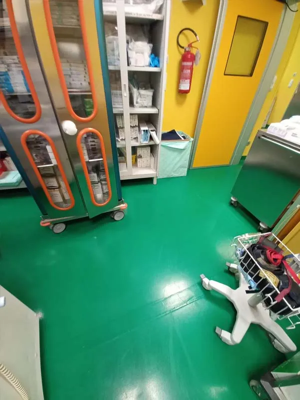 IRCCS Ospedale San Raffaele Milano Prima Pavimenti antibatterici in Resina e tinteggiature