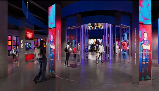 Pavimento in resina Ultratop levigato grigio scuro camp nou Museo FC Barcelona